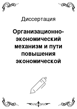 Диссертация: Организационно-экономический механизм и пути повышения экономической эффективности деятельности медицинской службы военного округа