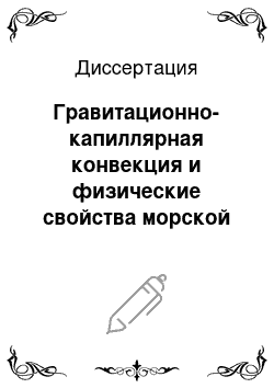 Диссертация: Гравитационно-капиллярная конвекция и физические свойства морской поверхности