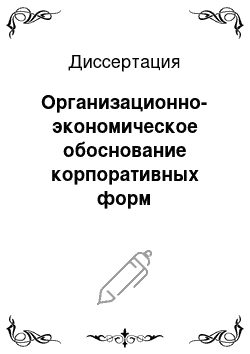 Диссертация: Организационно-экономическое обоснование корпоративных форм производственного бизнеса в регионе