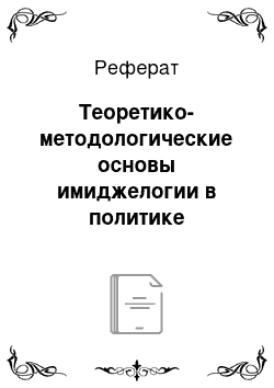 Реферат: Теоретико-методологические основы имиджелогии в политике