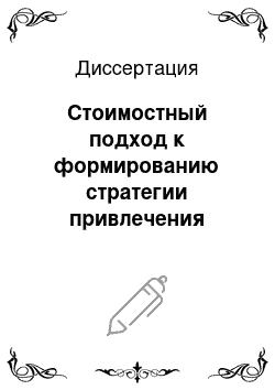 Диссертация: Стоимостный подход к формированию стратегии привлечения финансовых ресурсов предприятия на рынке ценных бумаг