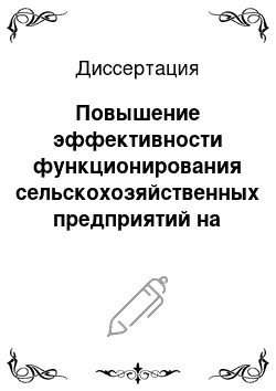 Диссертация: Повышение эффективности функционирования сельскохозяйственных предприятий на основе совершенствования управления прибылью