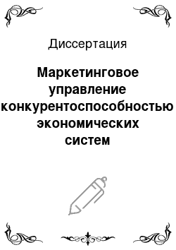 Диссертация: Маркетинговое управление конкурентоспособностью экономических систем