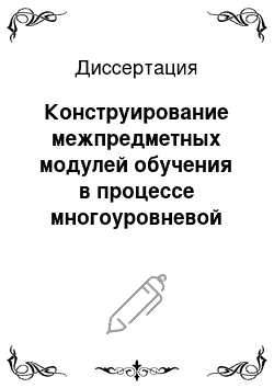 Диссертация: Конструирование межпредметных модулей обучения в процессе многоуровневой профессиональной подготовки в учебных заведениях профессионального образования