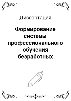 Диссертация: Формирование системы профессионального обучения безработных граждан