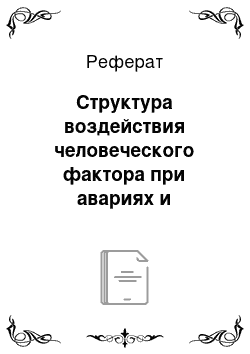 Реферат: Структура воздействия человеческого фактора при авариях и катастрофах