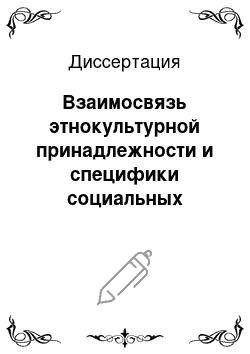 Диссертация: Взаимосвязь этнокультурной принадлежности и специфики социальных представлений об отношениях руководства и подчинения