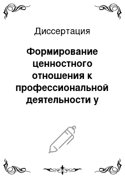 Диссертация: Формирование ценностного отношения к профессиональной деятельности у студентов вузов МВД России