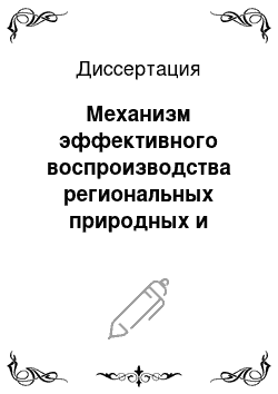 Диссертация: Механизм эффективного воспроизводства региональных природных и экономических ресурсов агропромышленного комплекса: на материалах Республики Северная Осетия-Алания