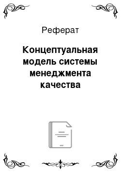 Реферат: Концептуальная модель системы менеджмента качества