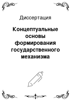 Диссертация: Концептуальные основы формирования государственного механизма регулирования инвестиционного процесса