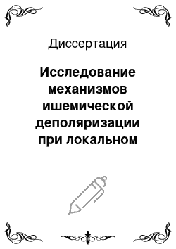 Диссертация: Исследование механизмов ишемической деполяризации при локальном компрессионном повреждении коры головного мозга на фоне действия нейротропных препаратов