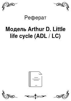 Реферат: Модель Arthur D. Little life cycle (ADL / LC)