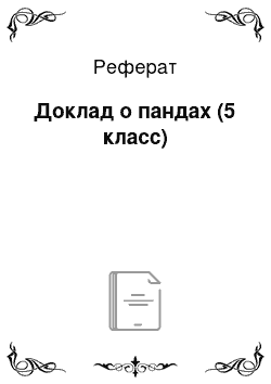 Реферат: Доклад о пандах (5 класс)