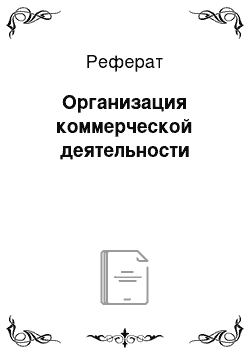 Реферат: Организация коммерческой деятельности