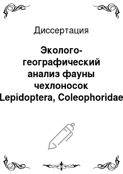 Диссертация: Эколого-географический анализ фауны чехлоносок (Lepidoptera, Coleophoridae) России