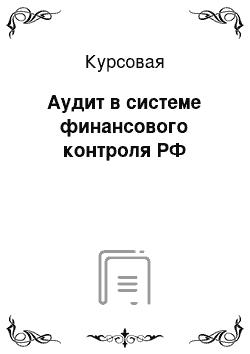 Курсовая: Аудит в системе финансового контроля РФ