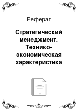 Реферат: Стратегический менеджмент. Технико-экономическая характеристика МУП "Чистота"