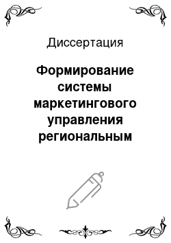 Диссертация: Формирование системы маркетингового управления региональным туристско-экскурсионным комплексом