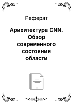 Реферат: Арихитектура CNN. Обзор современного состояния области компьютерного зрения