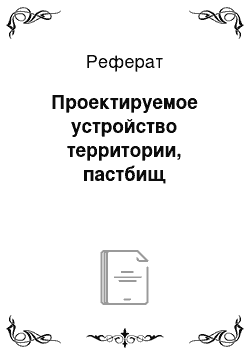 Реферат: Проектируемое устройство территории, пастбищ