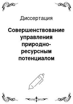 Диссертация: Совершенствование управления природно-ресурсным потенциалом региона: На материалах Ростовской области