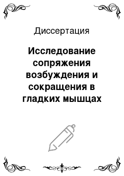 Диссертация: Исследование сопряжения возбуждения и сокращения в гладких мышцах мозговых артерий