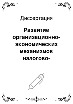 Диссертация: Развитие организационно-экономических механизмов налогово-проверочной деятельности органов внутренних дел в системе обеспечения экономической безопасности