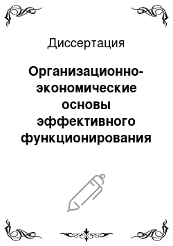 Диссертация: Организационно-экономические основы эффективного функционирования льняного подкомплекса АПК: На материалах Тверской области