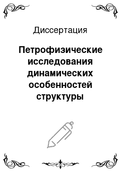 Диссертация: Петрофизические исследования динамических особенностей структуры порового пространства пород-коллекторов в связи с проблемами нефтеизвлечения: На примере залежей Пермского Прикамья