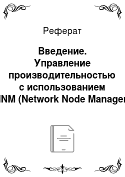 Реферат: Введение. Управление производительностью с использованием NNM (Network Node Manager)