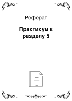 Реферат: Практикум к разделу 5