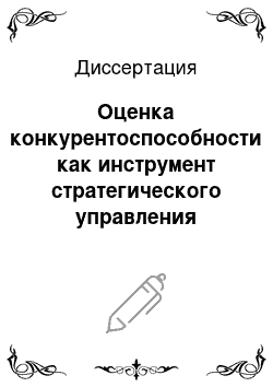 Диссертация: Оценка конкурентоспособности как инструмент стратегического управления промышленным предприятием