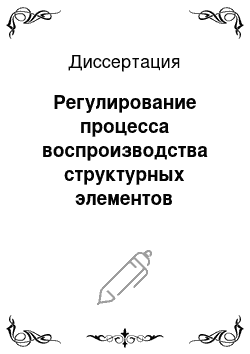 Диссертация: Регулирование процесса воспроизводства структурных элементов имущества города в рыночных условиях: На примере г. Москвы