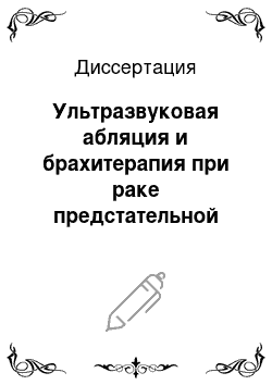 Диссертация: Ультразвуковая абляция и брахитерапия при раке предстательной железы