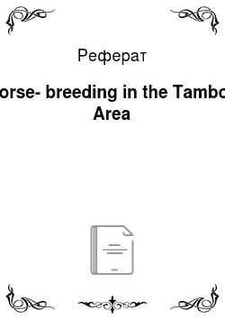 Реферат: Horse-breeding in the Tambov Area
