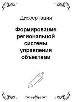 Диссертация: Формирование региональной системы управления объектами интеллектуальной собственности: на примере Кемеровской области