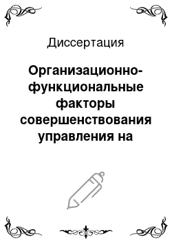 Диссертация: Организационно-функциональные факторы совершенствования управления на промышленных предприятиях