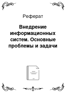 Реферат: Внедрение информационных систем. Основные проблемы и задачи