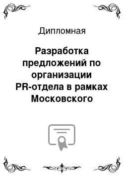 Дипломная: Разработка предложений по организации PR-отдела в рамках Московского международного тендерного центра