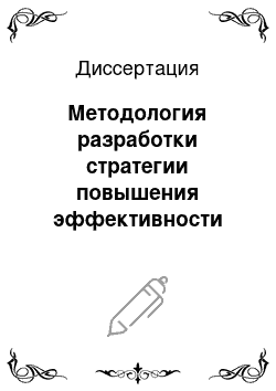 Диссертация: Методология разработки стратегии повышения эффективности деятельности предпринимательских структур