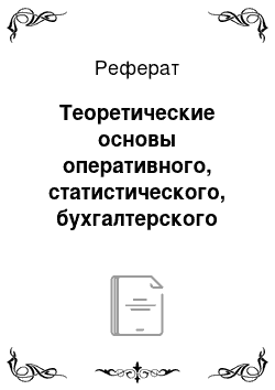 Реферат: Теоретические основы оперативного, статистического, бухгалтерского учета