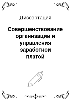 Диссертация: Совершенствование организации и управления заработной платой работников предприятий путевого хозяйства железнодорожного транспорта