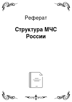 Реферат: Структура МЧС России