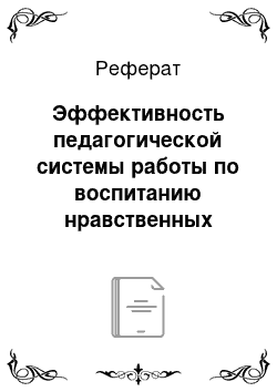 Реферат: Эффективность педагогической системы работы по воспитанию нравственных качеств детей 4-5 лет