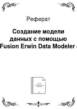 Реферат: Создание модели данных с помощью AllFusion Erwin Data Modeler 4.1