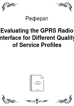 Реферат: Evaluating the GPRS Radio Interface for Different Quality of Service Profiles