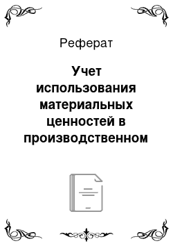 Реферат: Учет использования материальных ценностей в производственном процессе на ОАО «ШЗСА»