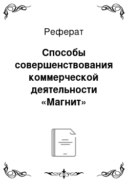 Реферат: Способы совершенствования коммерческой деятельности «Магнит»