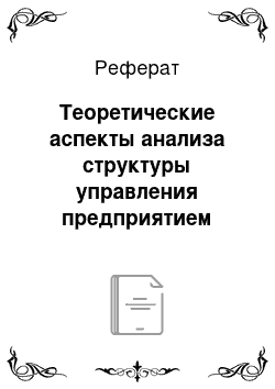 Реферат: Теоретические аспекты анализа структуры управления предприятием культуры и искусства